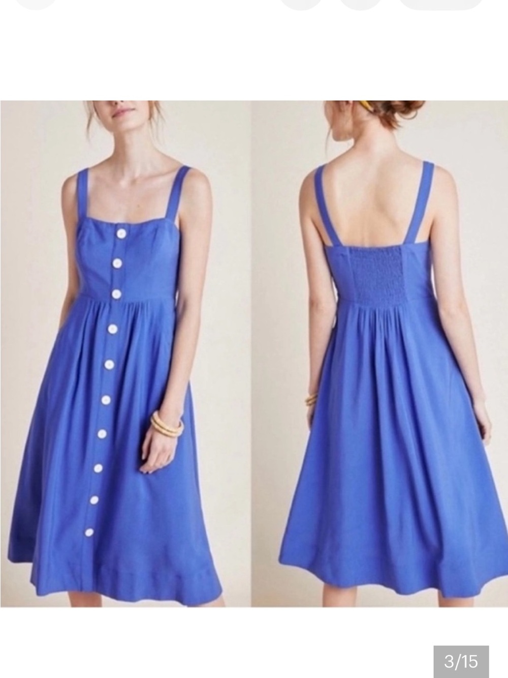 Anthropologie Maeve Rosemary MIDI Dress Blue